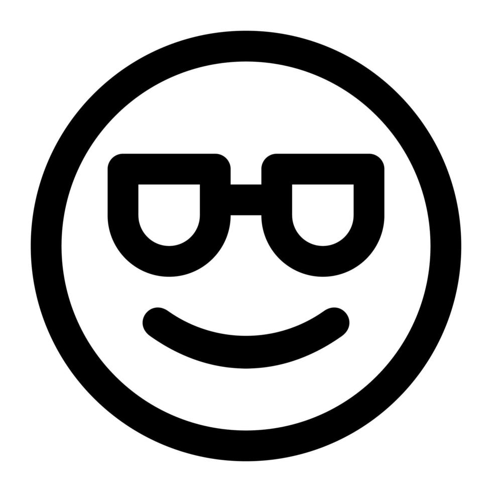 cool  facial expression outline icon of emoticon vector