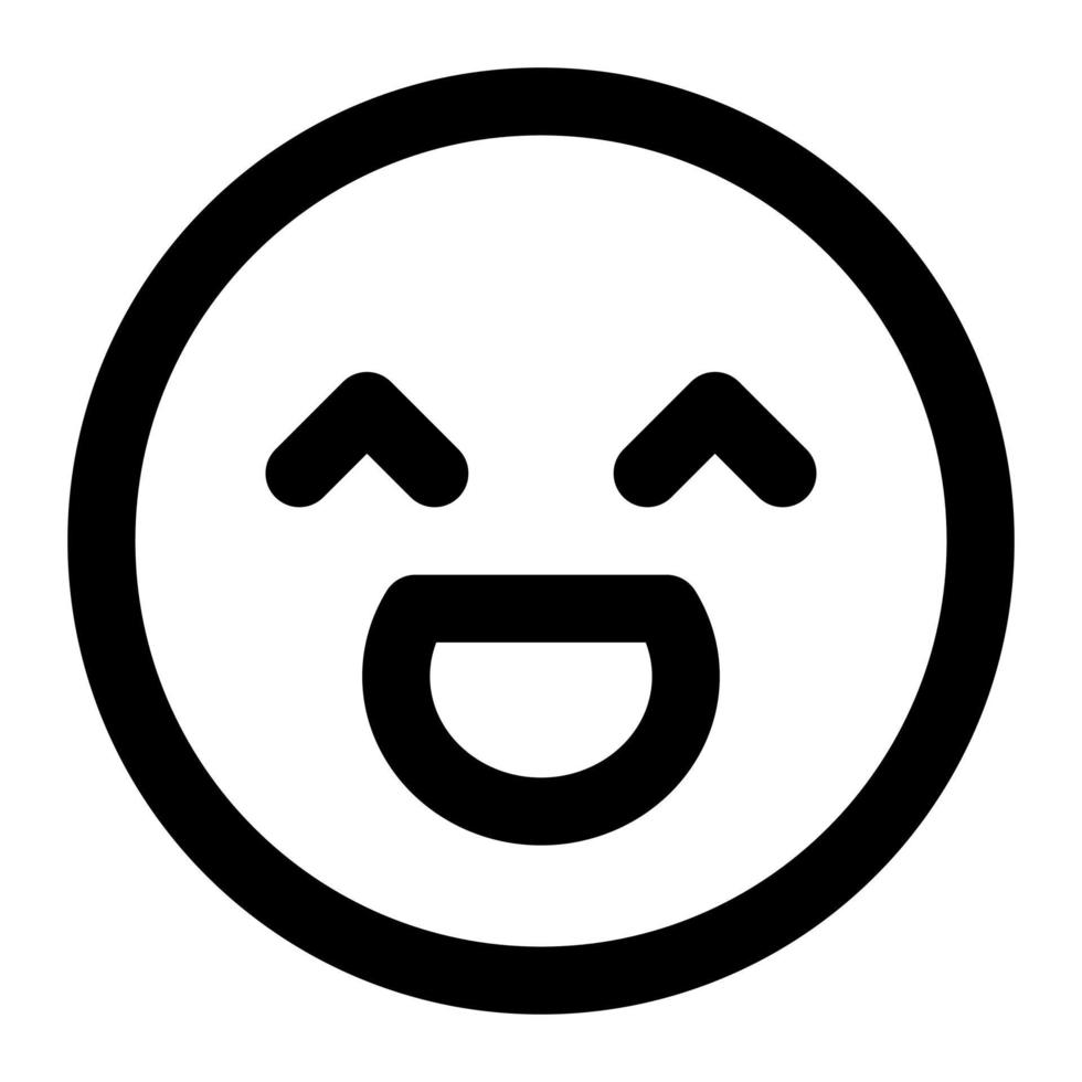 happy  facial expression outline icon of emoticon vector