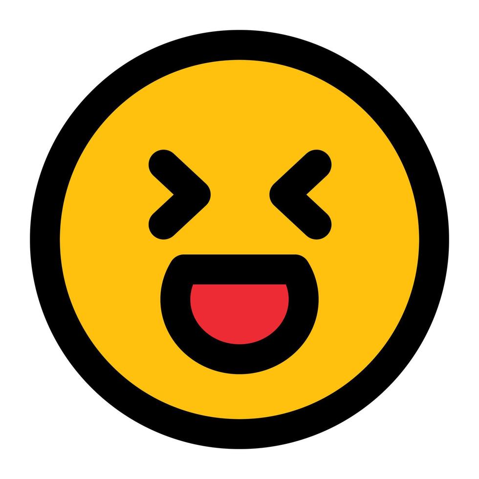 happy smile facial expression fill icon of emoticon vector