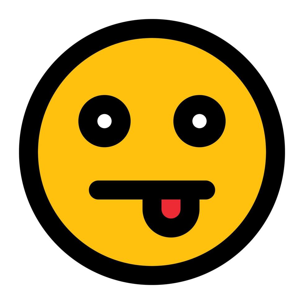 mocking facial expression fill icon of emoticon vector