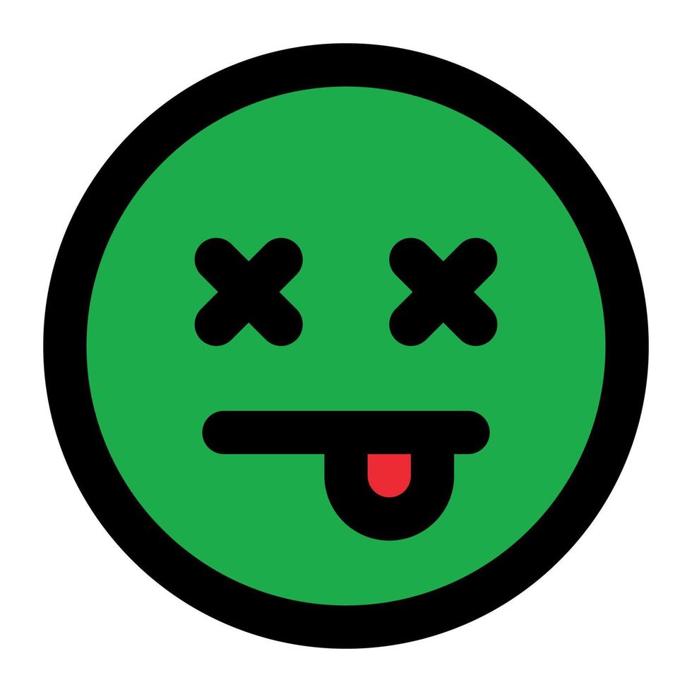 dead facial expression fill icon of emoticon vector