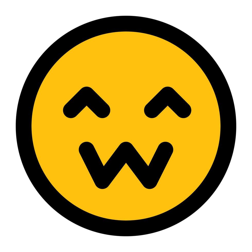 creepy smile facial expression fill icon of emoticon vector