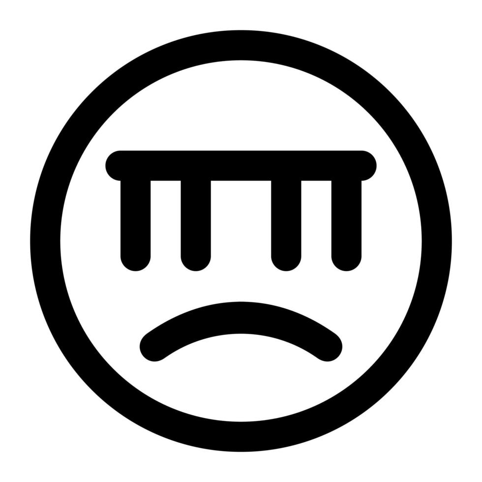 crying  facial expression outline icon of emoticon vector