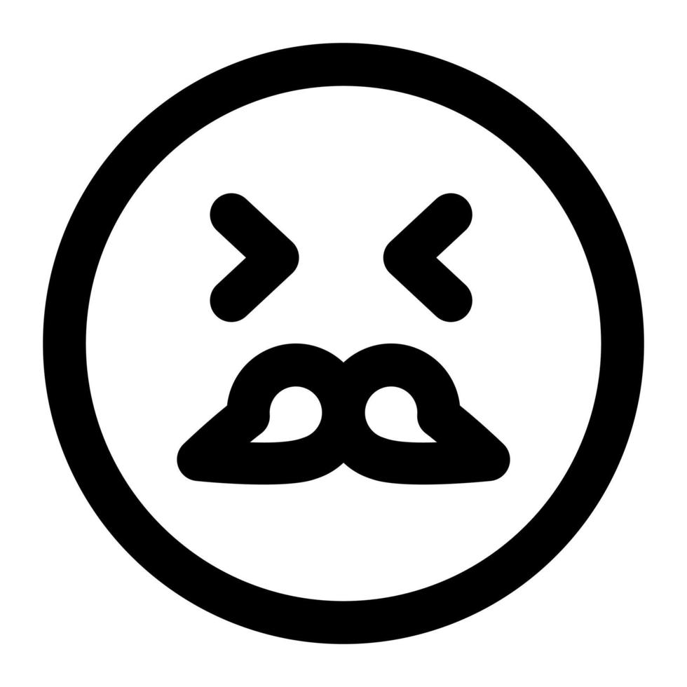 wise  facial expression outline icon of emoticon vector