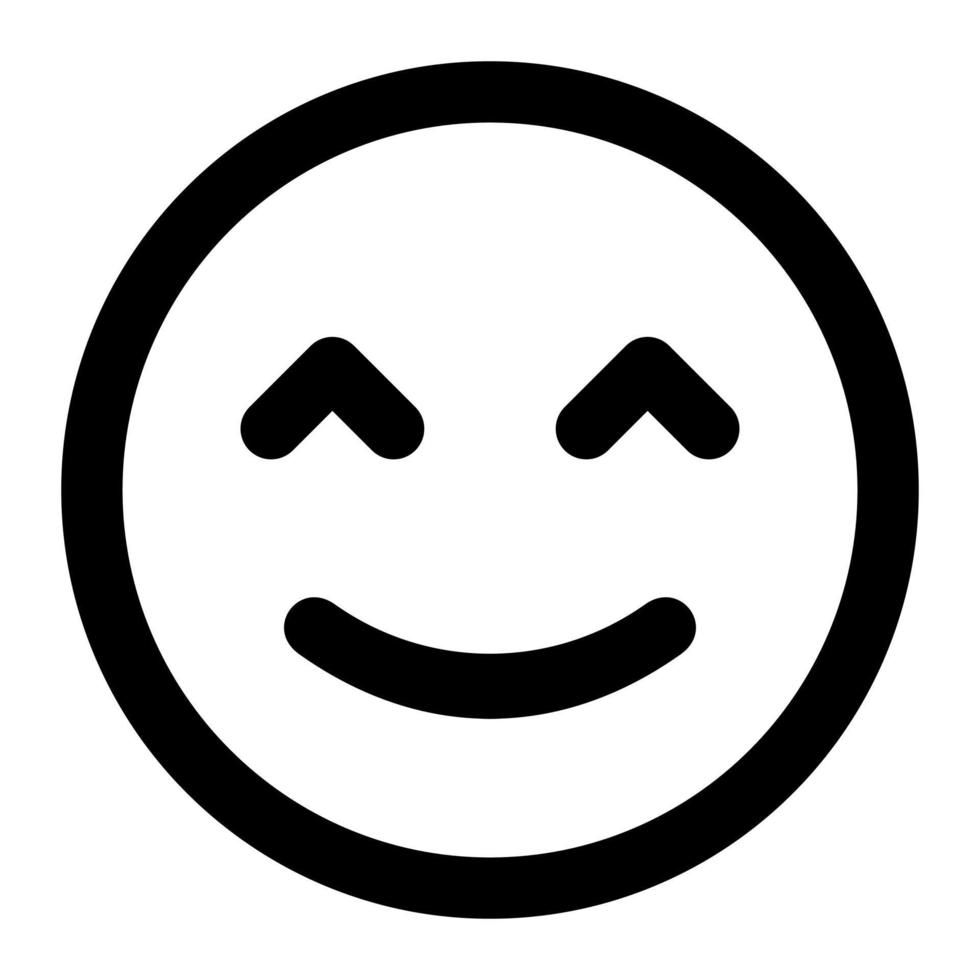 smile facial expression outline icon of emoticon vector