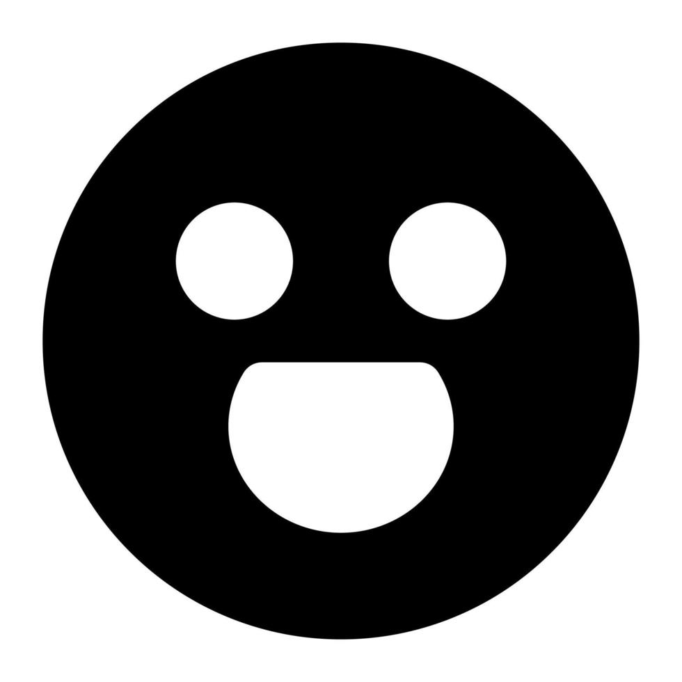 awesome facial expression solid icon of emoticon vector