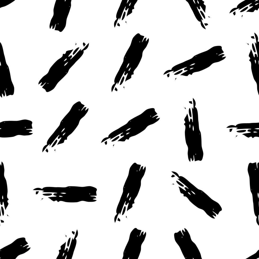 Seamless pattern with dark hand drawn scribble smear on white background. Abstract grunge texture. Vector illustration