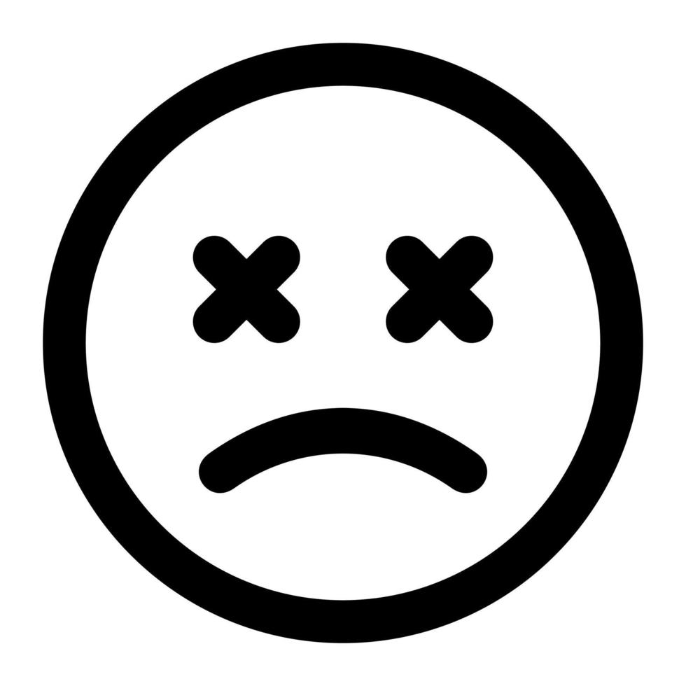 sad  facial expression outline icon of emoticon vector
