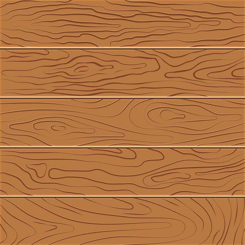 Wood texture background. Five wooden boards in flat design. Vector illustration