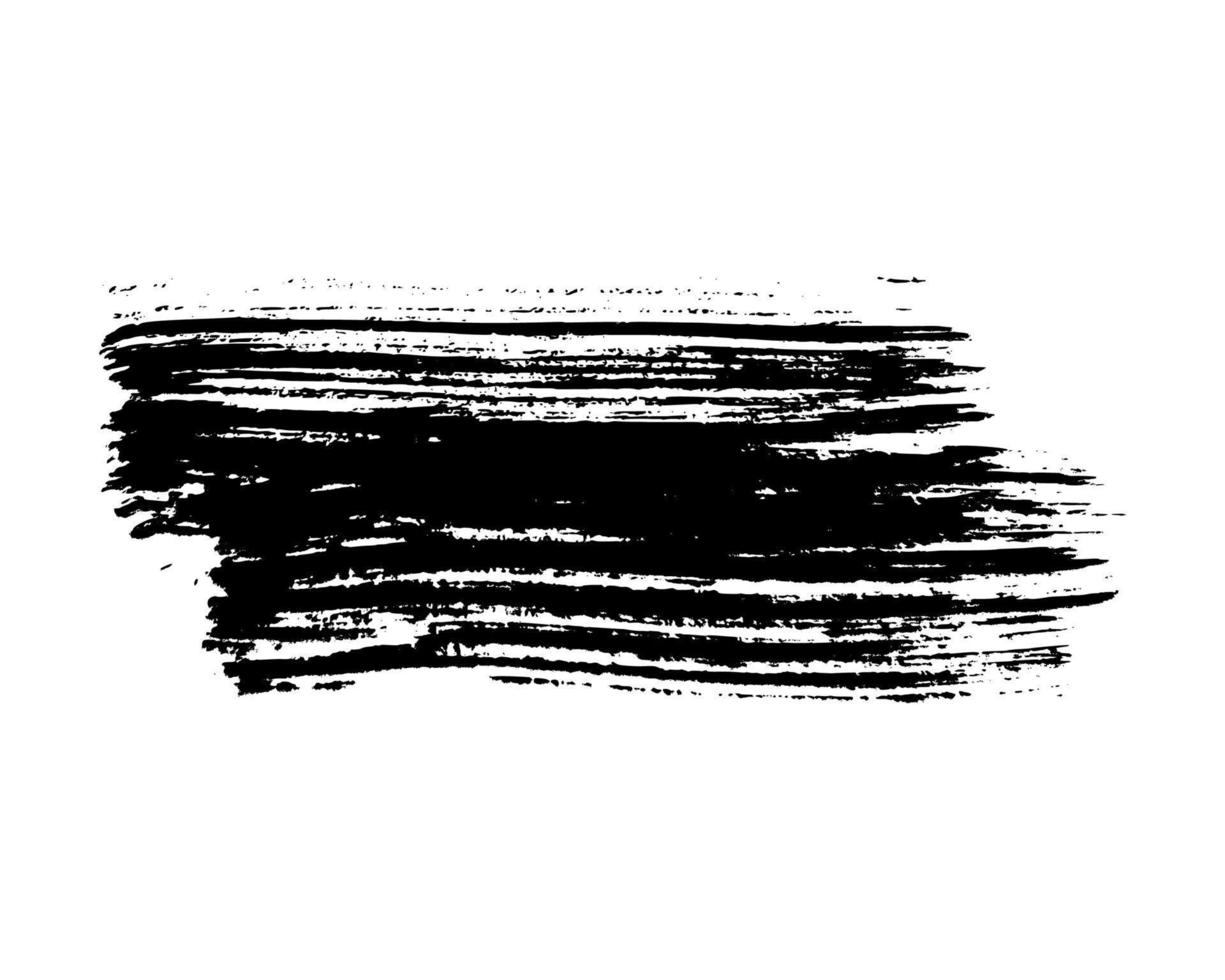 Black brush stroke. Hand drawn ink spot isolated on white background. Vector illustration