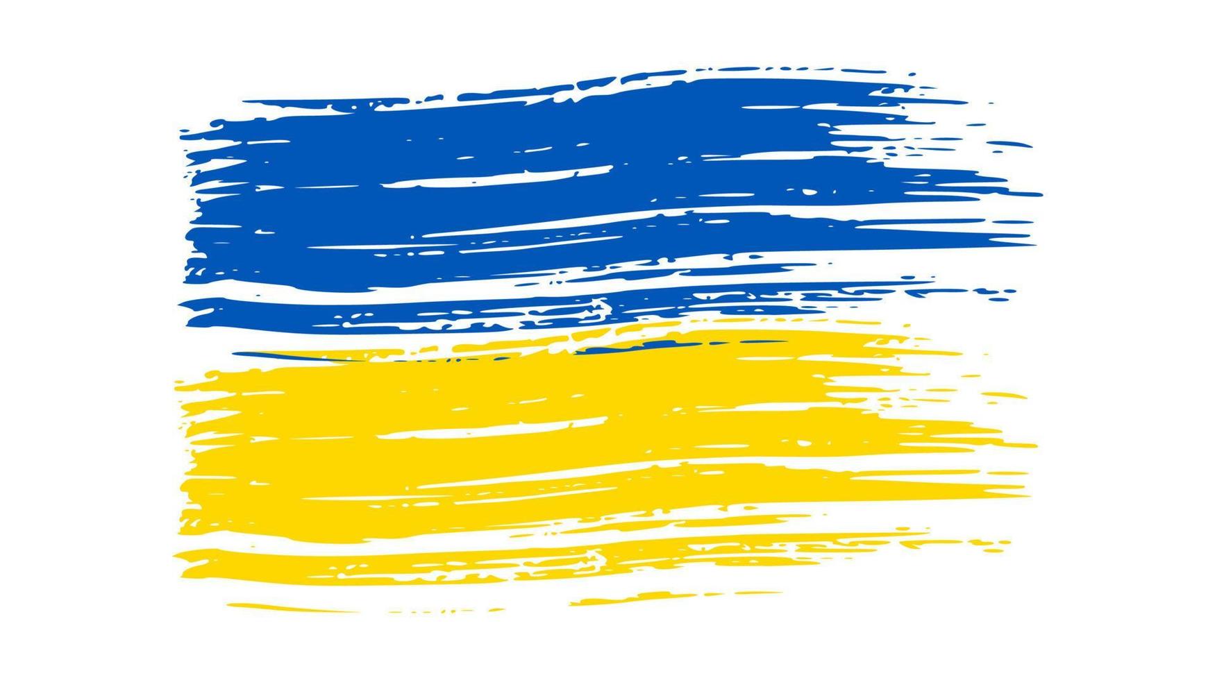 Ukrainian national flag in grunge style vector