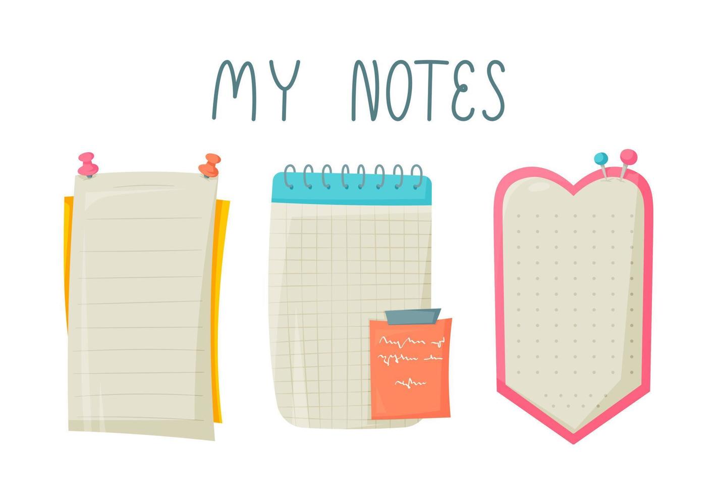Vector illustration of notebooks for notes. Taking notes.