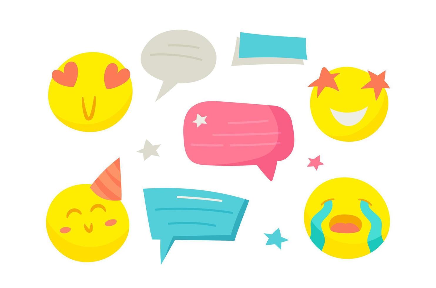 Communication on the Internet. Chatting. Stickers. vector