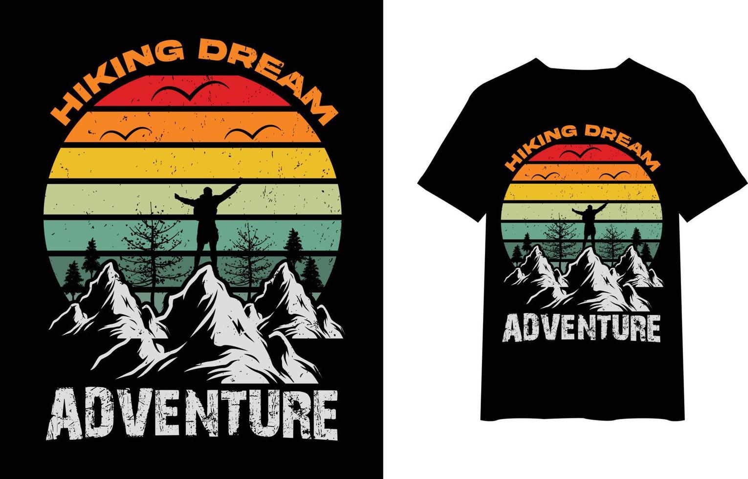 excursionismo sueño aventuras Clásico negro t camisa diseño modelo vector