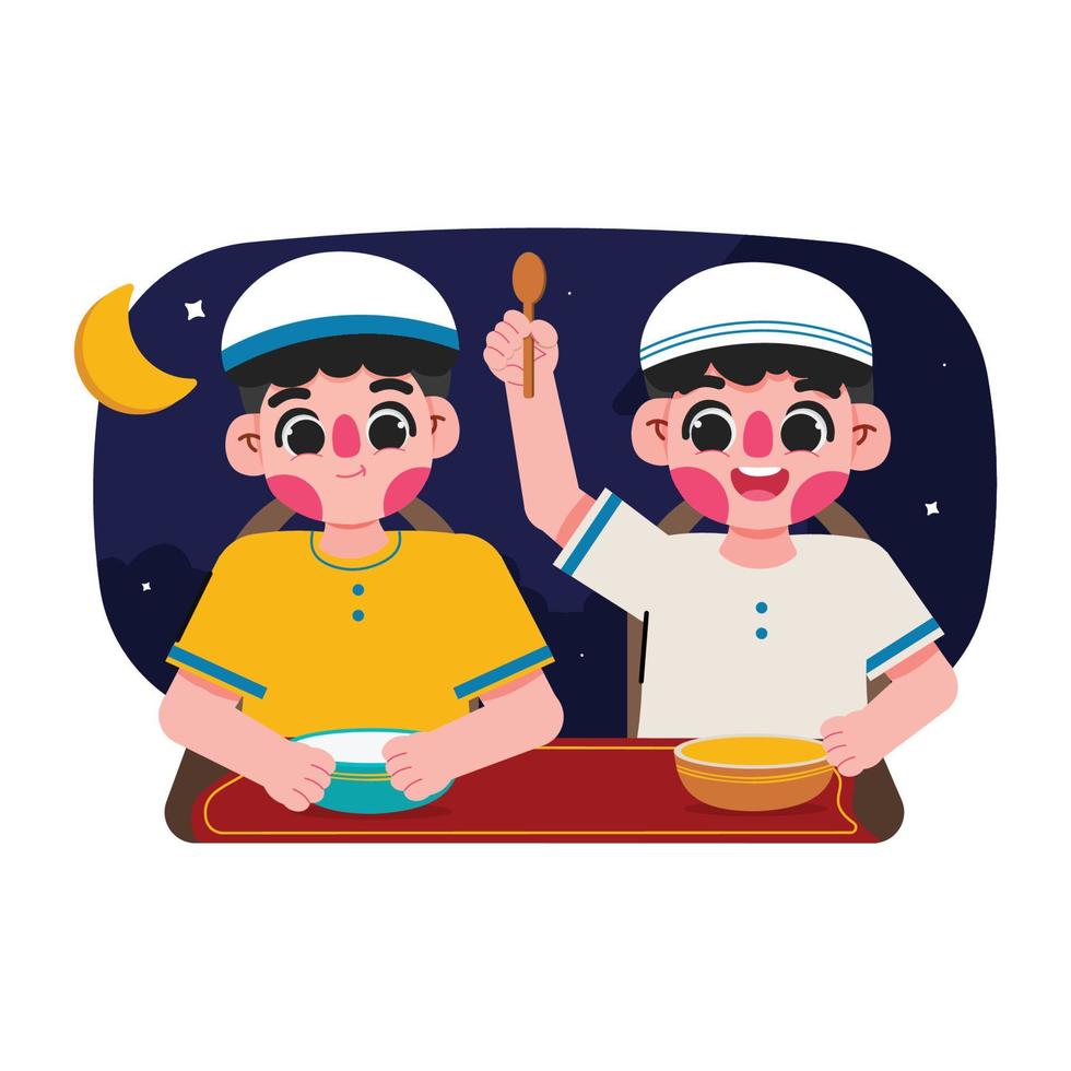 Flat iftar ramadhan illustration vector