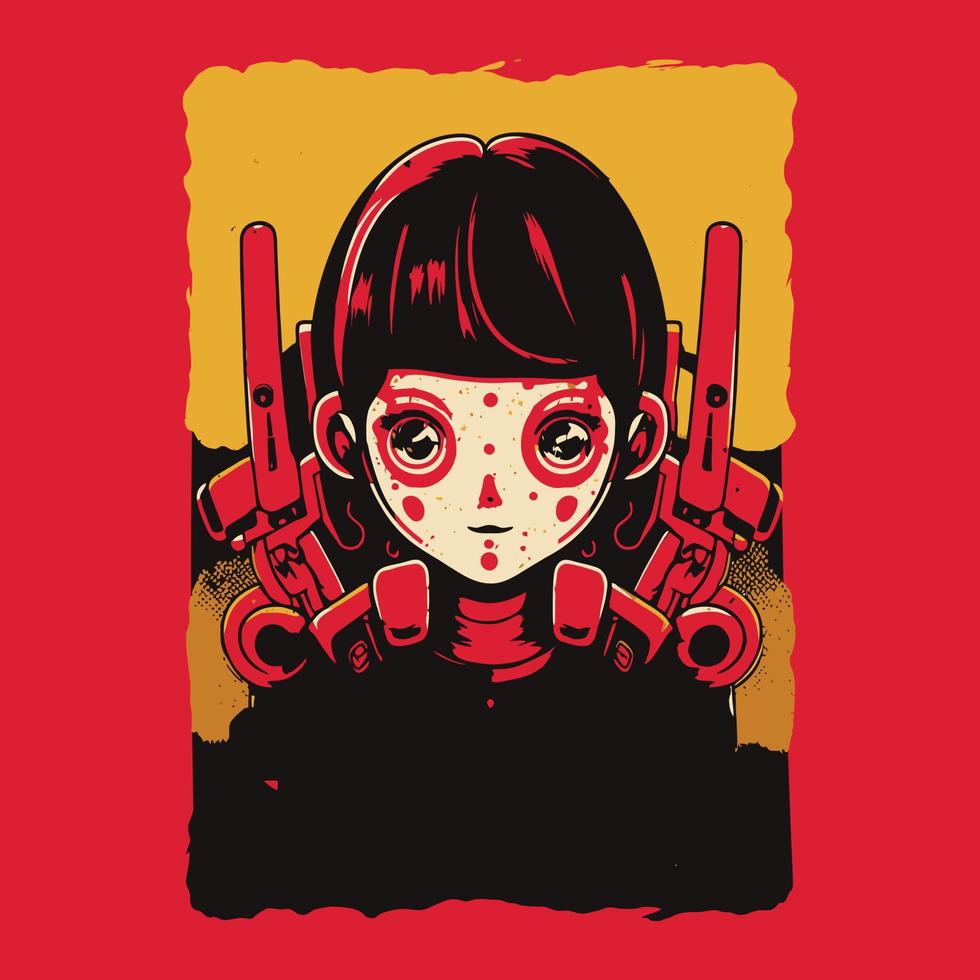 Beautiful Robot girl vector