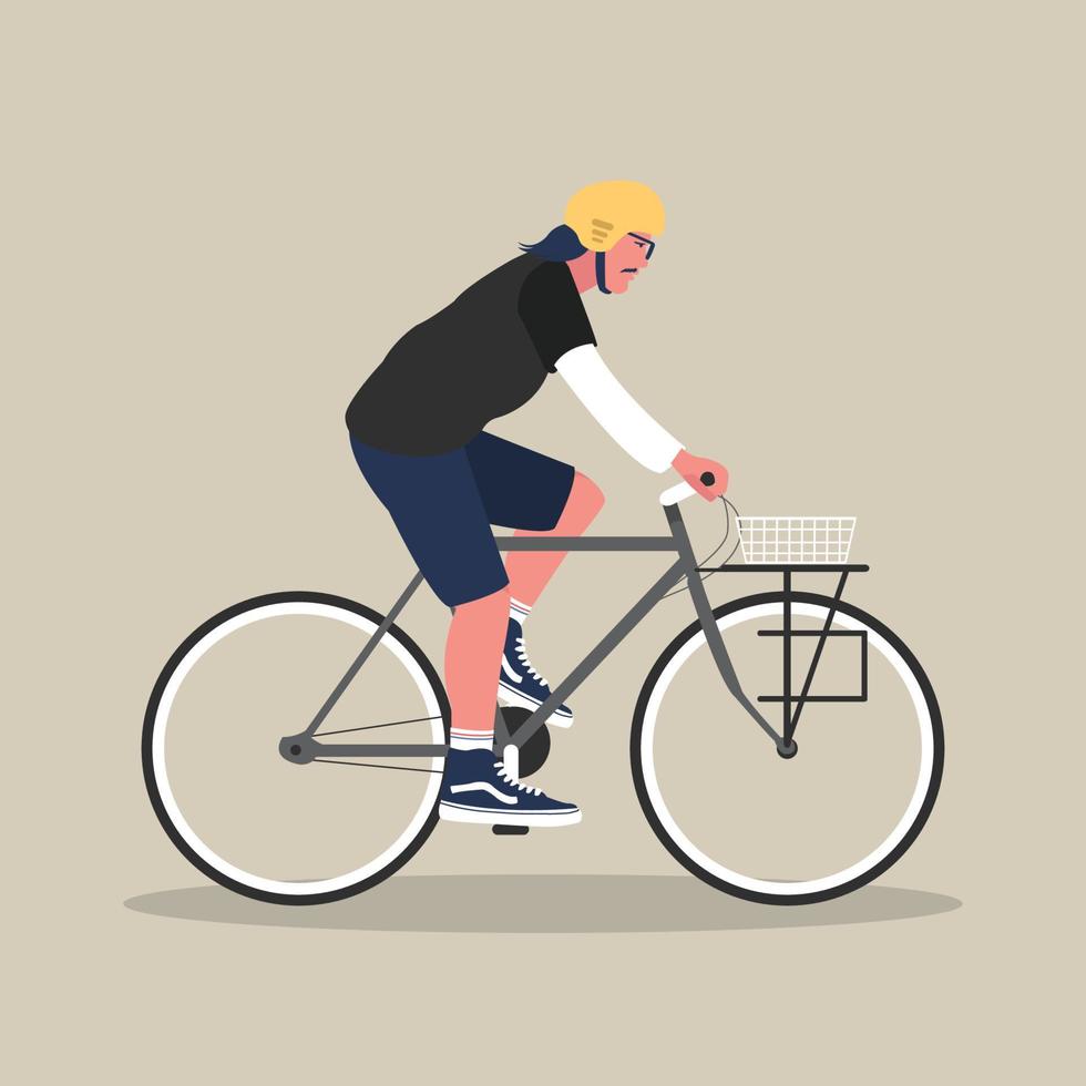 viajero diario al trabajo bicicleta ilustración vector