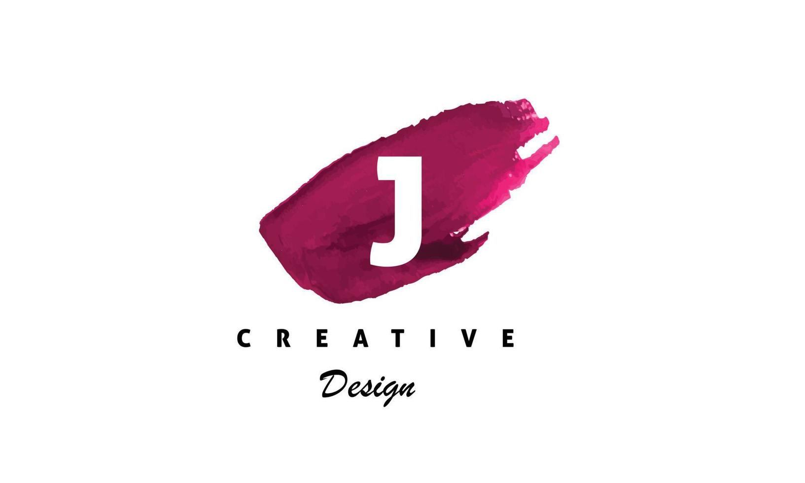 J alphabet  water color logo artistic, fancy,  trendy hand drawn  vector design on black  background.