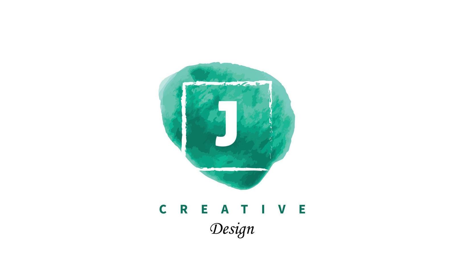 J alphabet  water color logo artistic, fancy,  trendy hand drawn  vector design on black  background.