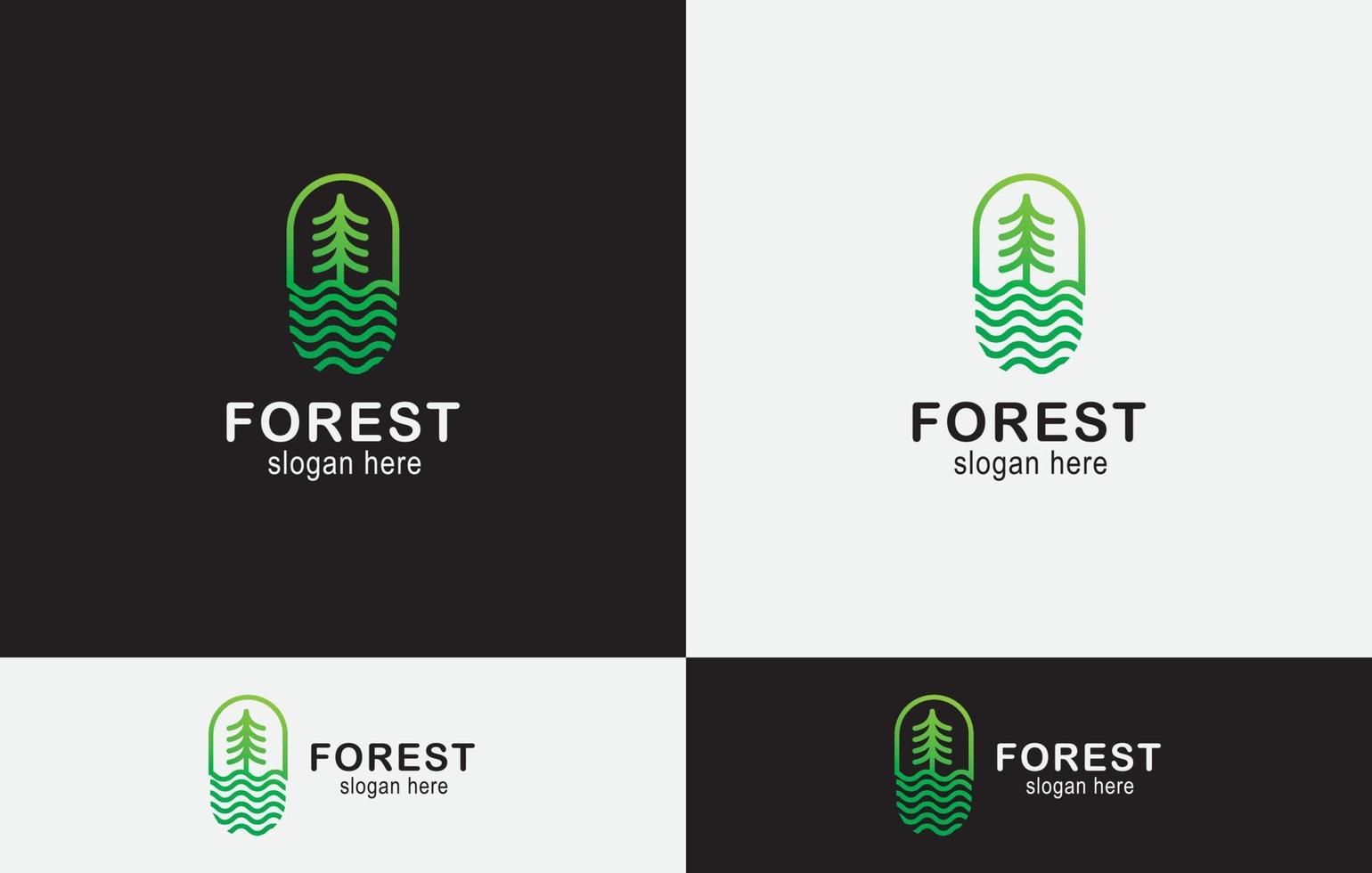 Forest Tree Logo Design vector art eps