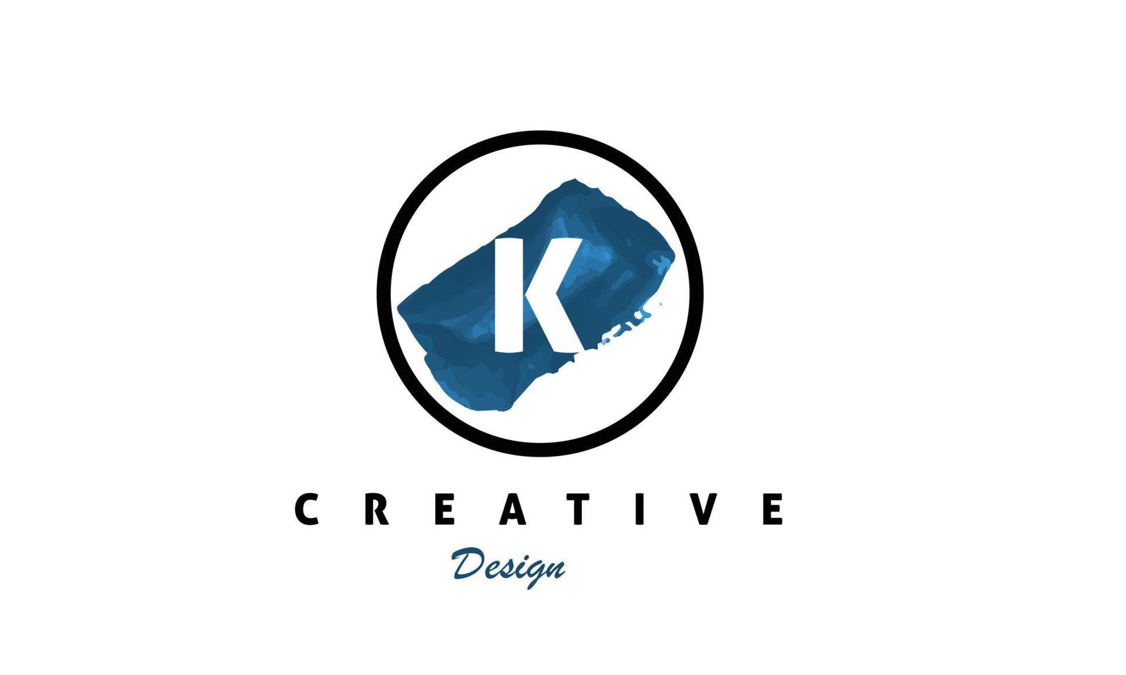 K alphabet  water color logo artistic, fancy,  trendy hand drawn  vector design on black  background.
