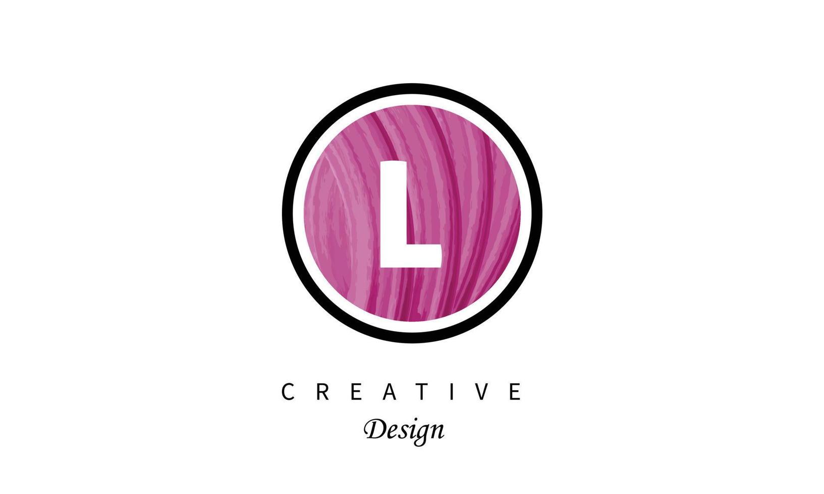 L logo alphabet  water color logo artistic, fancy,  trendy hand drawn  vector design on black  background.