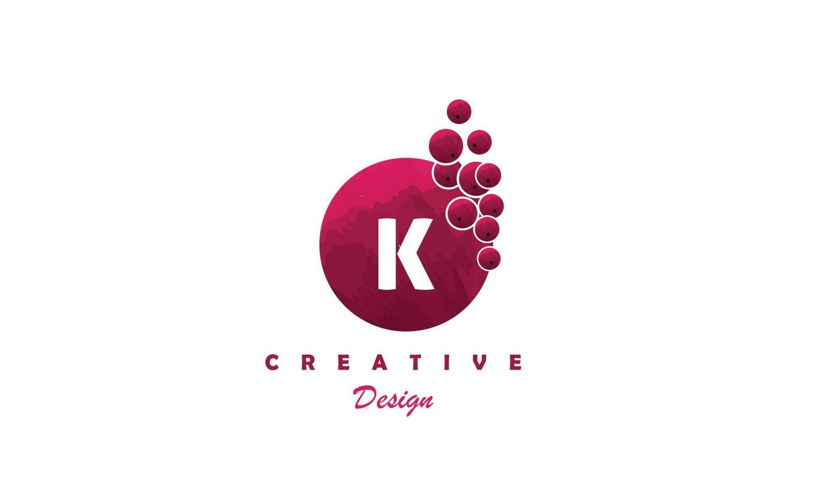 K alphabet  water color logo artistic, fancy,  trendy hand drawn  vector design on black  background.