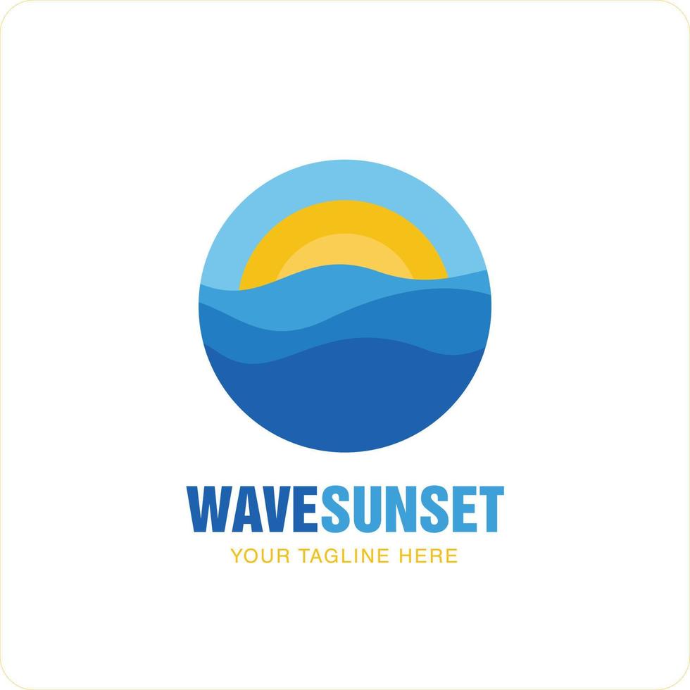 Wave Logo with Sunset vector