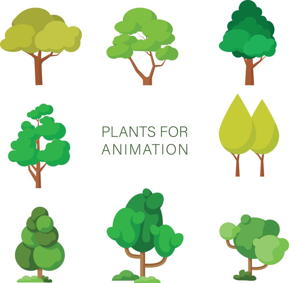 Plants for Animation Content Creator vector