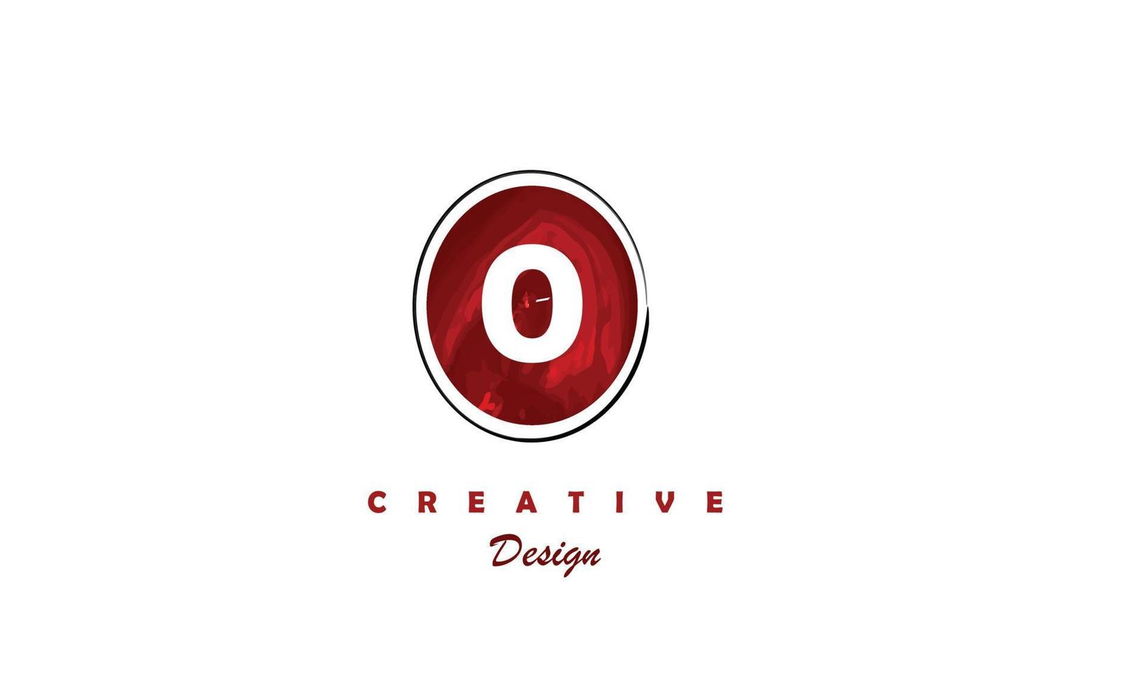 o water color logo artistic, fancy,  trendy hand drawn  vector design on grey background.