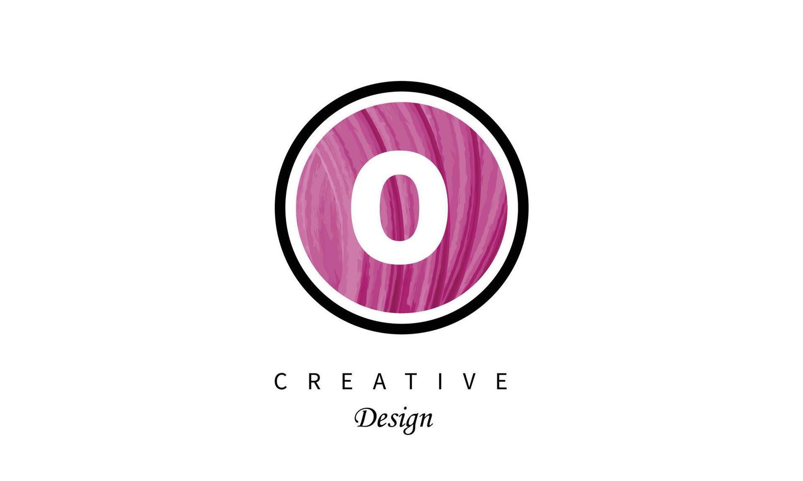 o water color logo artistic, fancy,  trendy hand drawn  vector design on grey background.