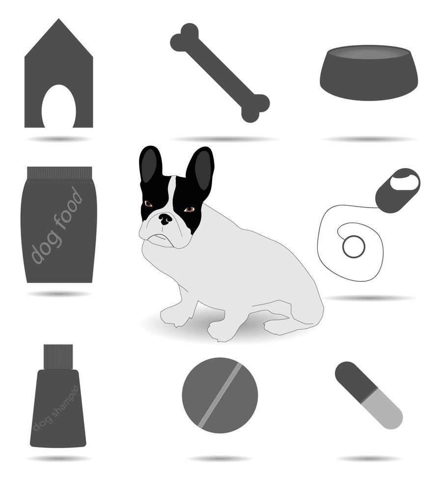 Set of care and vet dog vector