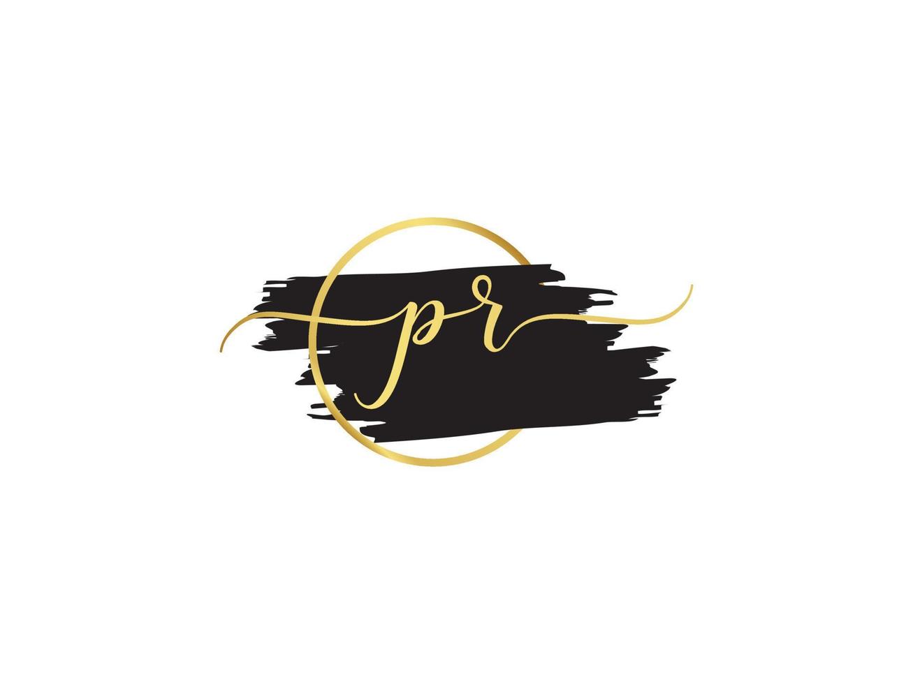 Creative Pr Signature Letter, Signature PR Luxury Fashion apparel Logo vector