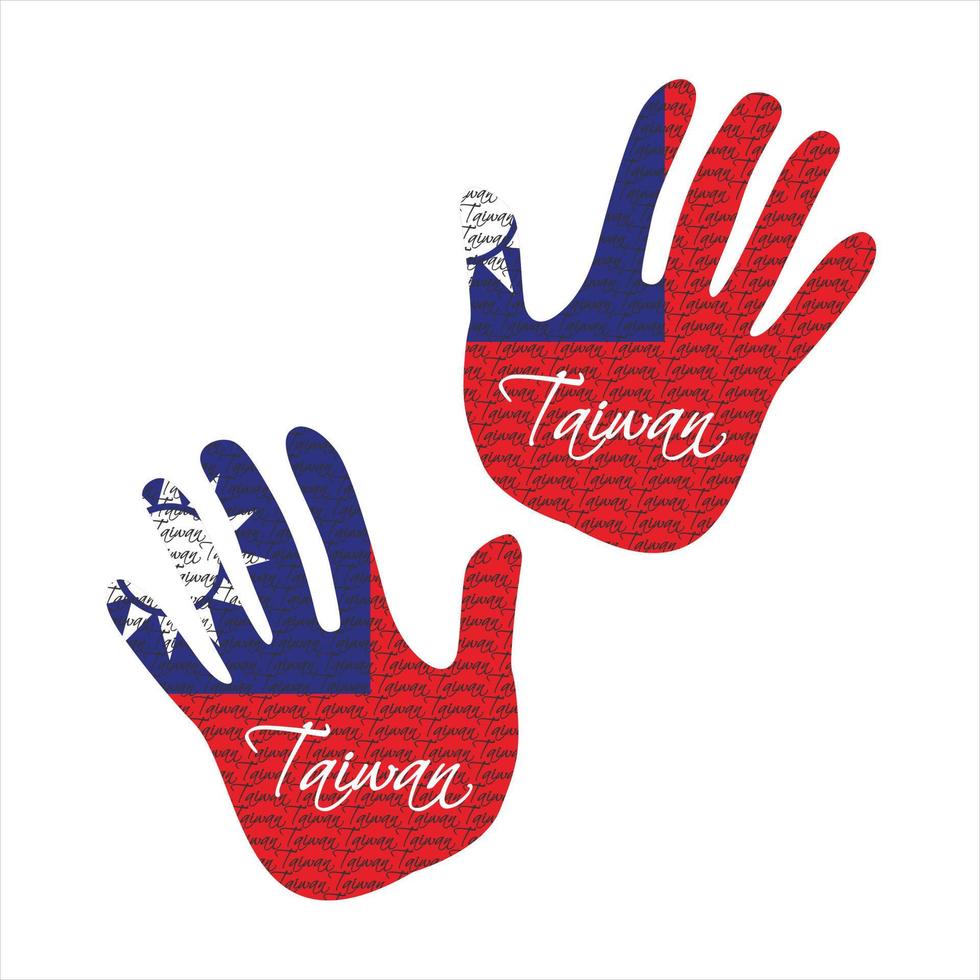 taiwan flag hand vector