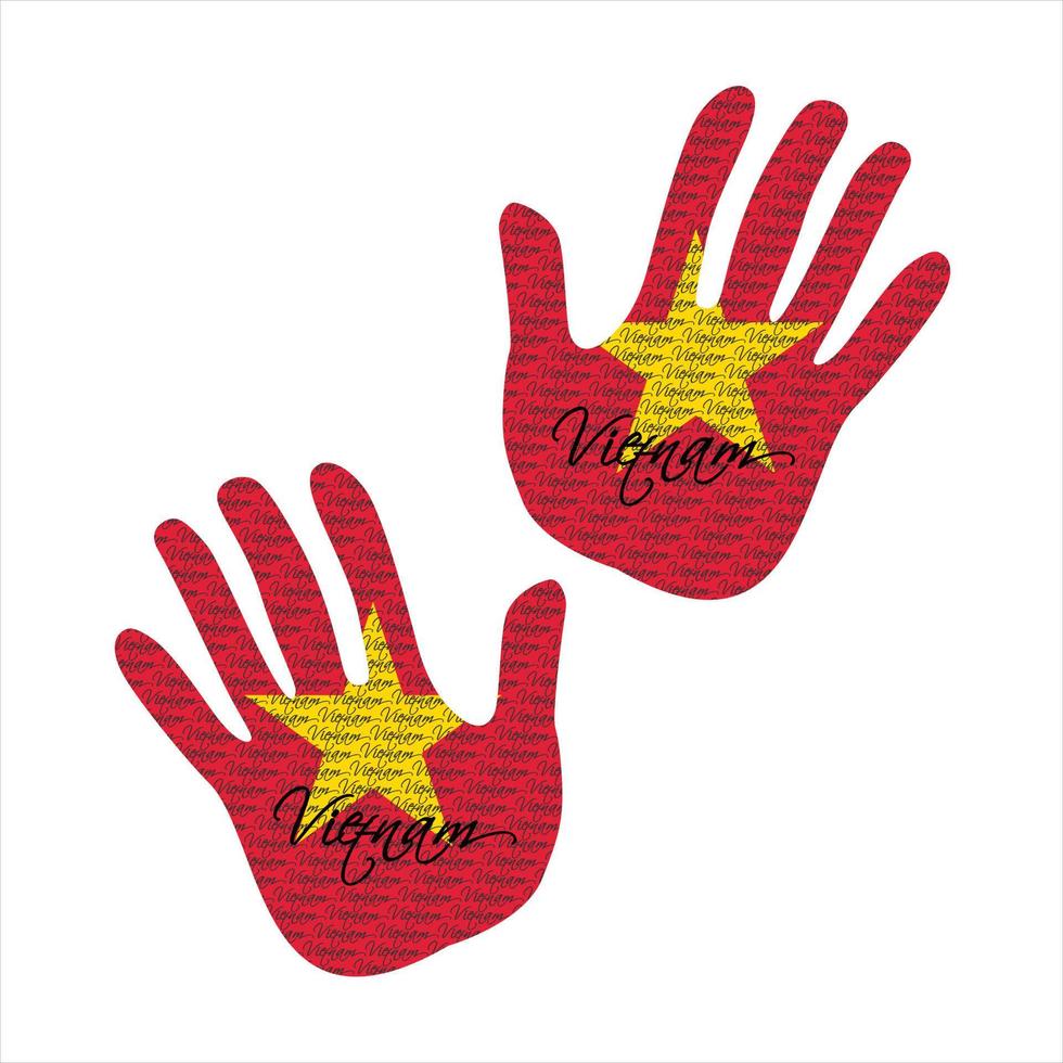 vietnam flag hand vector