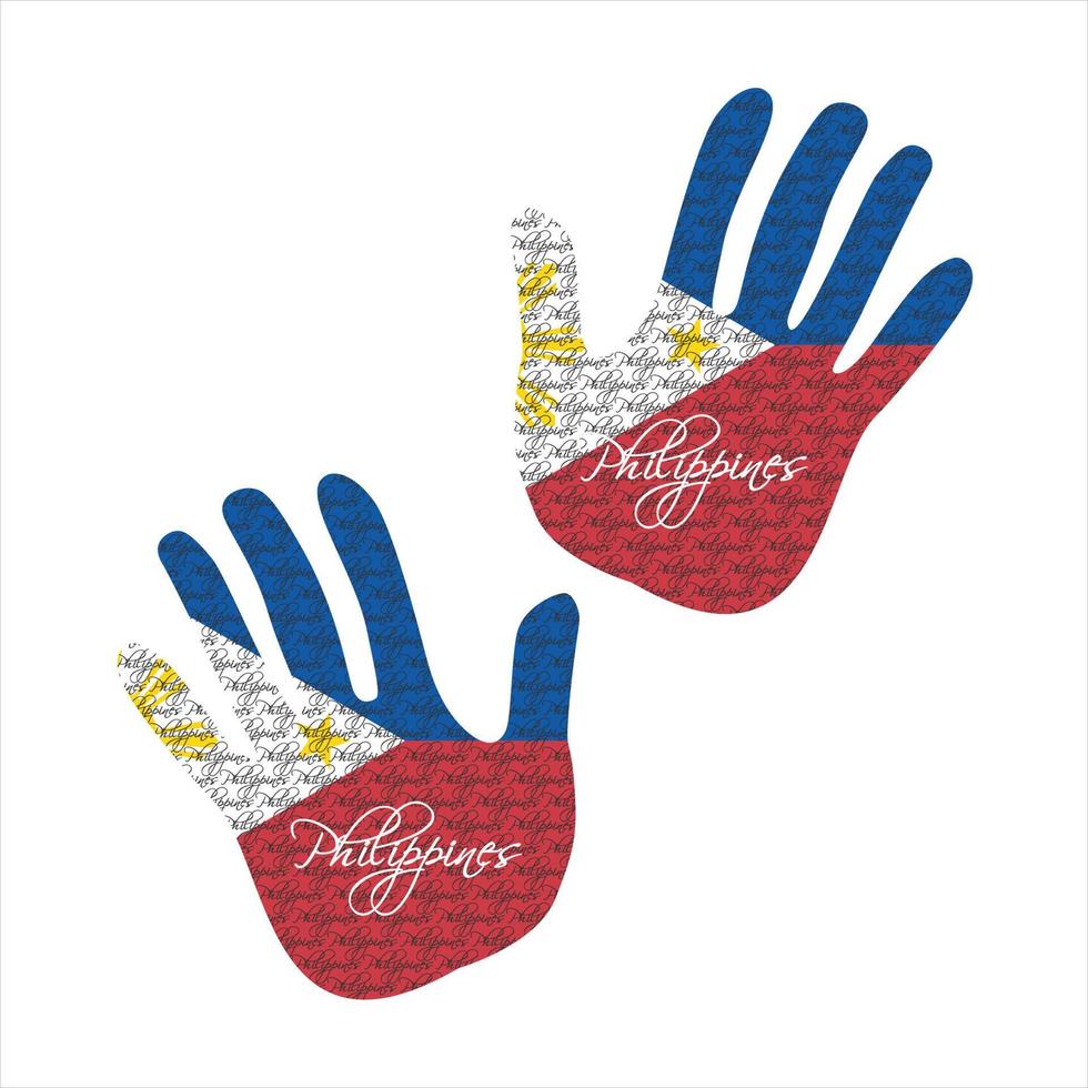 philippines flag hand vector