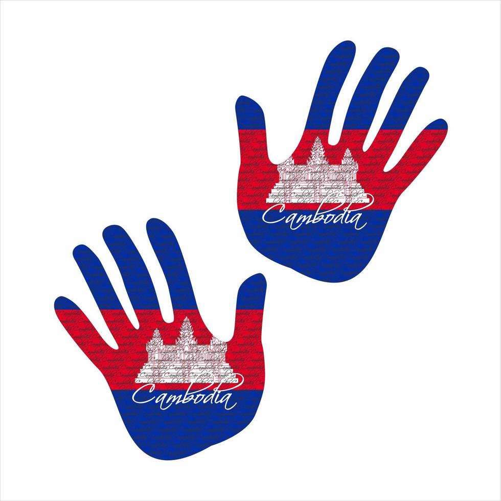 cambodia flag hand vector
