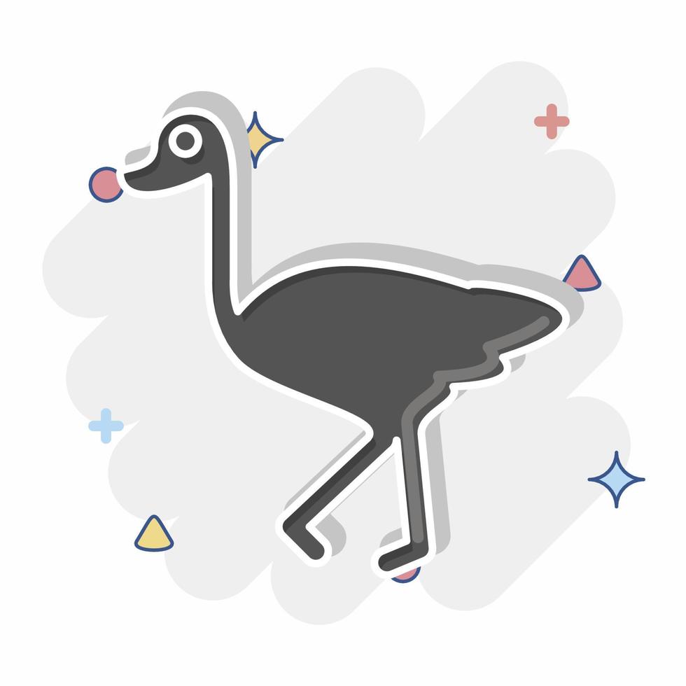 Icon Ostrich. related to Domestic Animals symbol. simple design editable. simple illustration vector