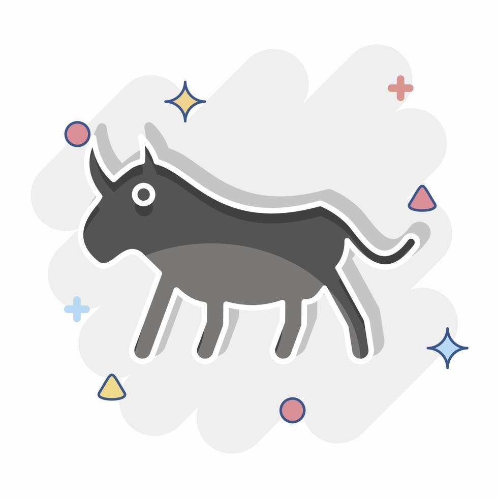 Icon Rhinoceros. related to Domestic Animals symbol. simple design editable. simple illustration vector