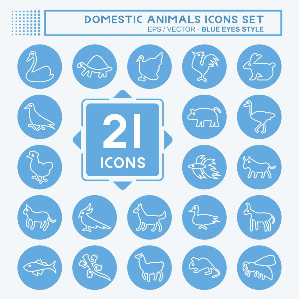 Icon Set Domestic Animals. related to Education symbol. simple design editable. simple illustration vector