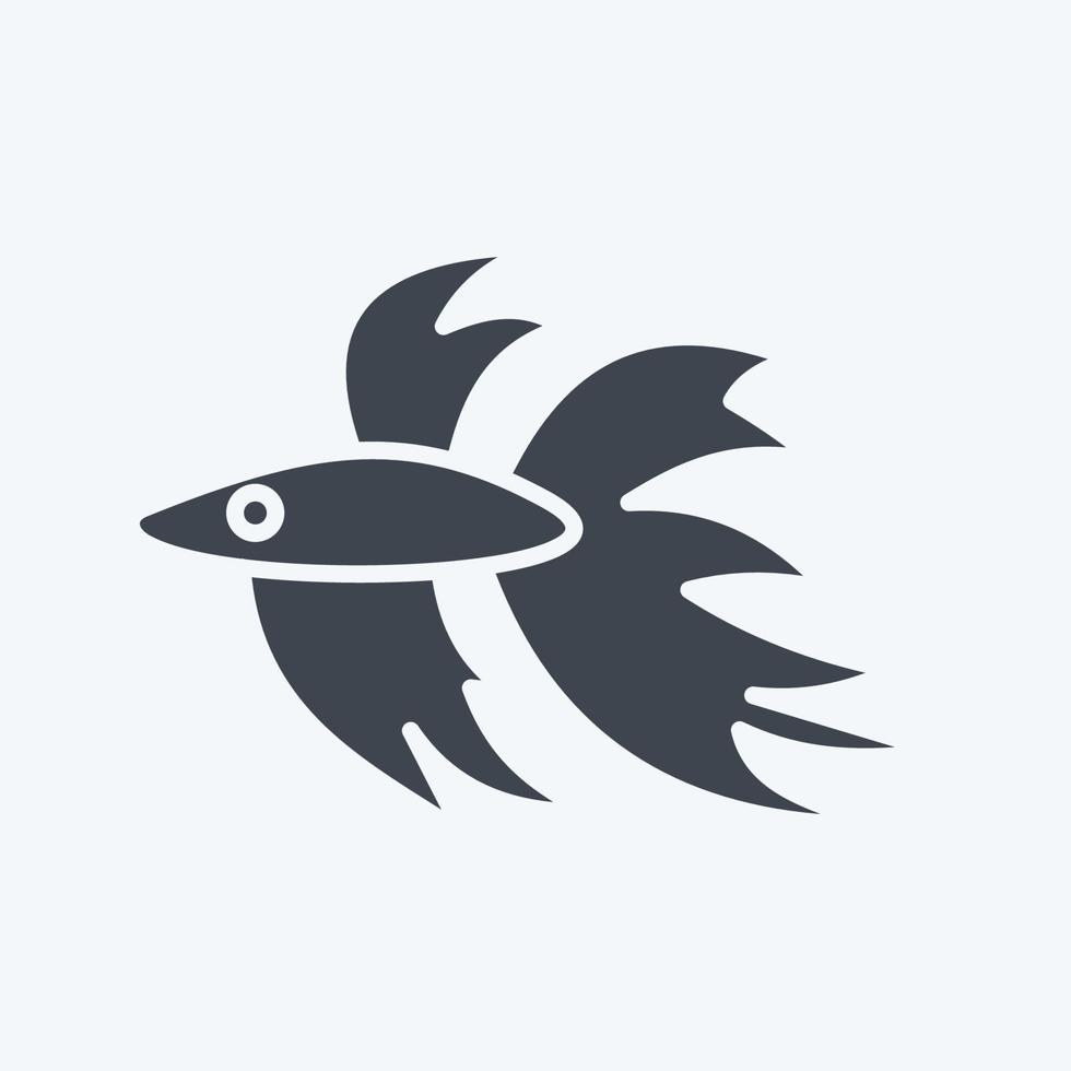 Icon Betta Fish. related to Domestic Animals symbol. simple design editable. simple illustration vector