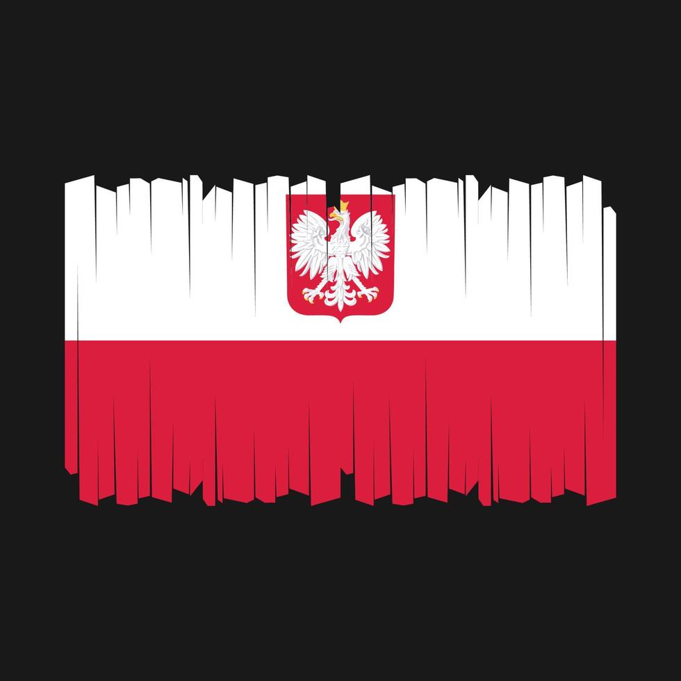 vector de pincel de bandera de polonia