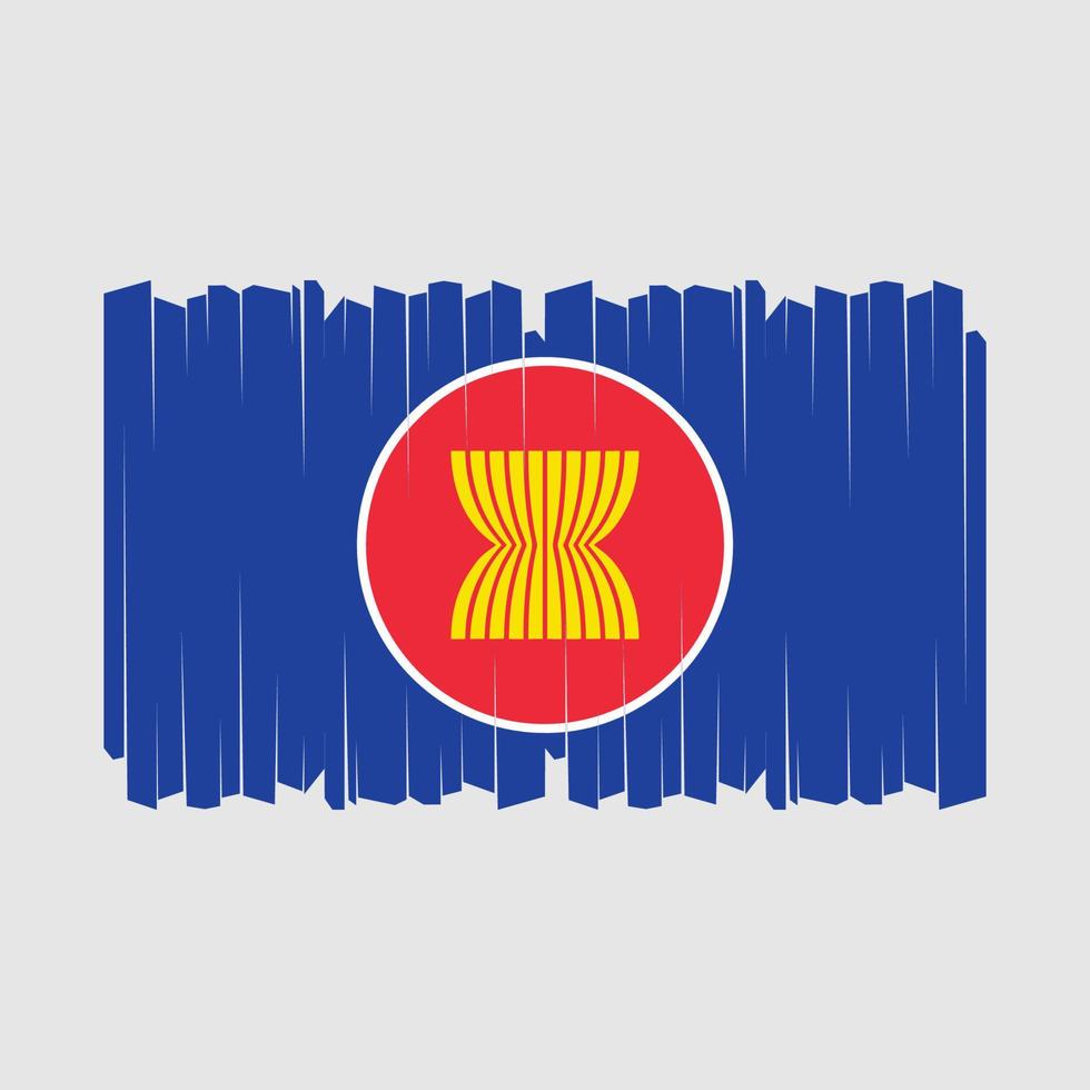 vector de pincel de bandera de la asean