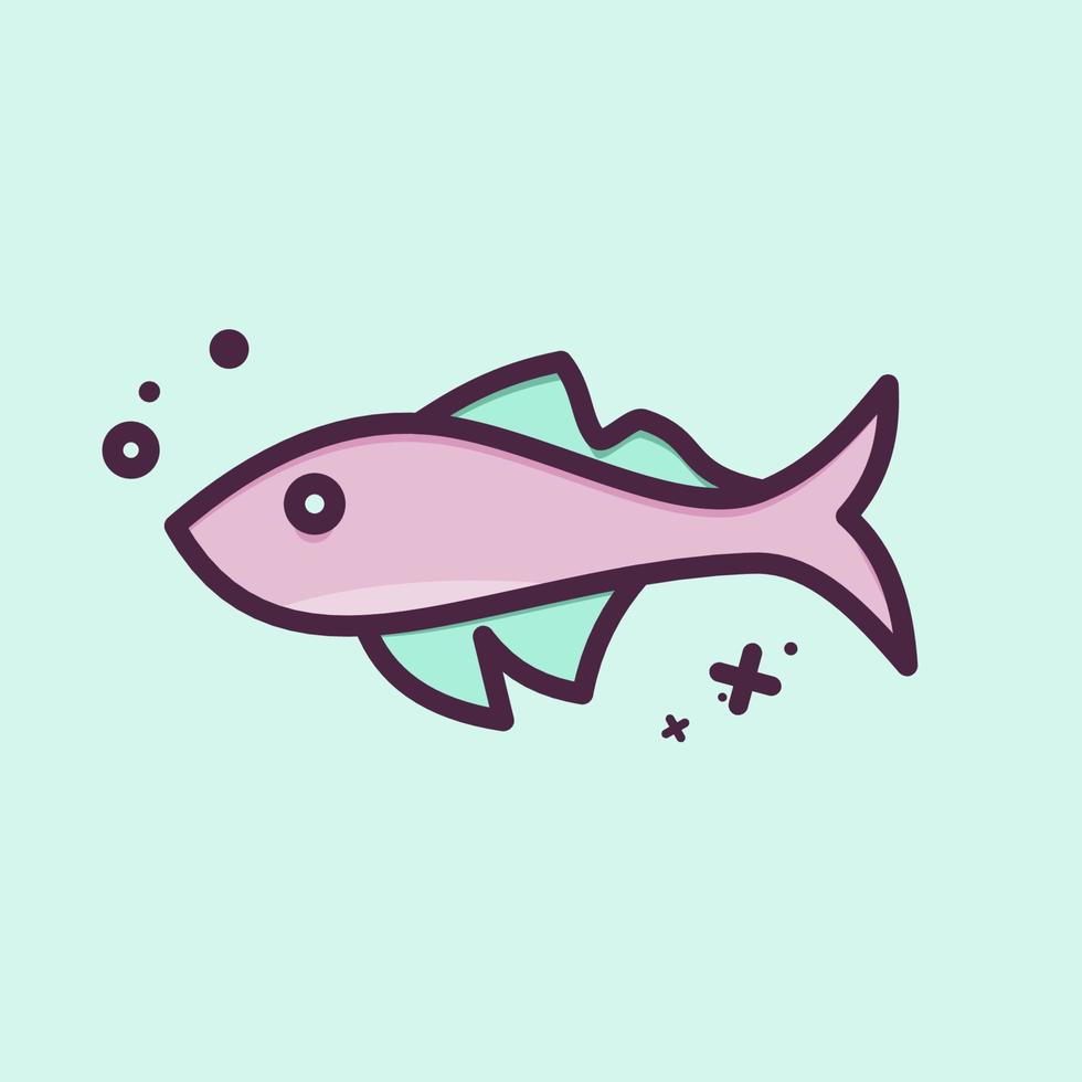 Icon Fish. related to Domestic Animals symbol. simple design editable. simple illustration vector