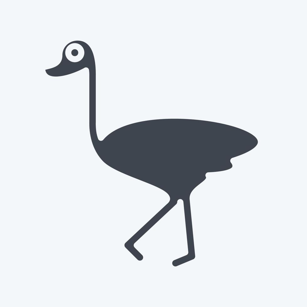 Icon Ostrich. related to Domestic Animals symbol. simple design editable. simple illustration vector