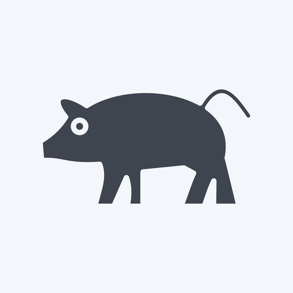 Icon Pig. related to Domestic Animals symbol. simple design editable. simple illustration vector