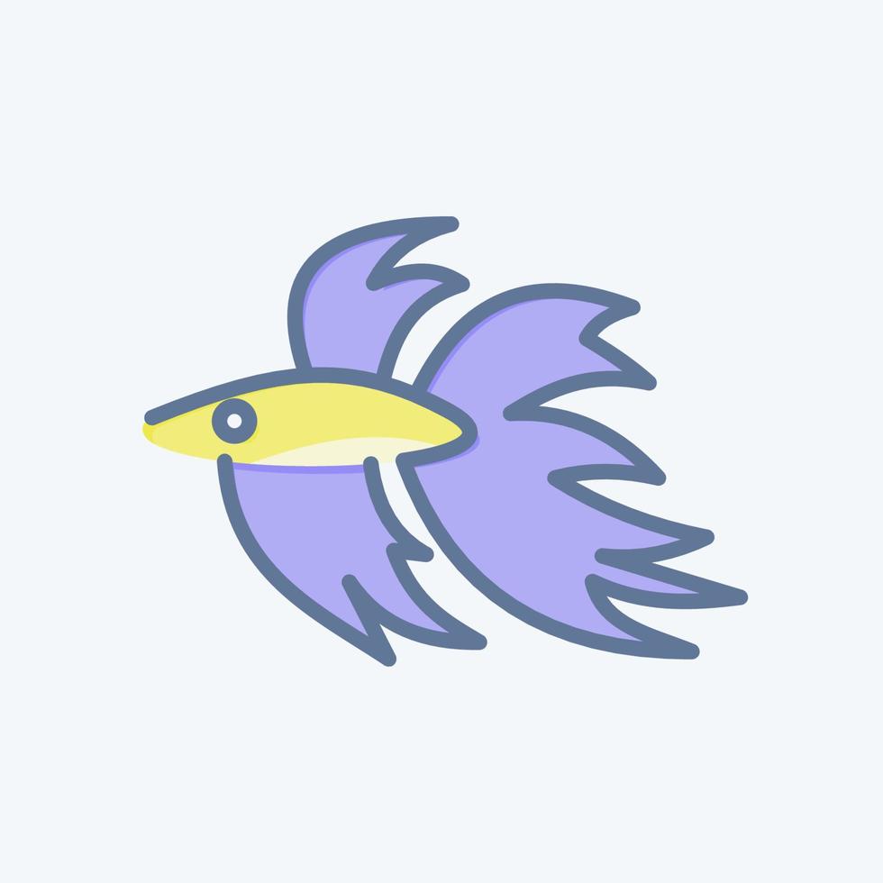 Icon Betta Fish. related to Domestic Animals symbol. simple design editable. simple illustration vector