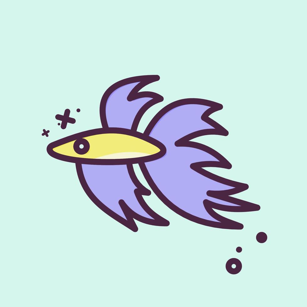 Icon Betta Fish. related to Domestic Animals symbol. simple design editable. simple illustration vector