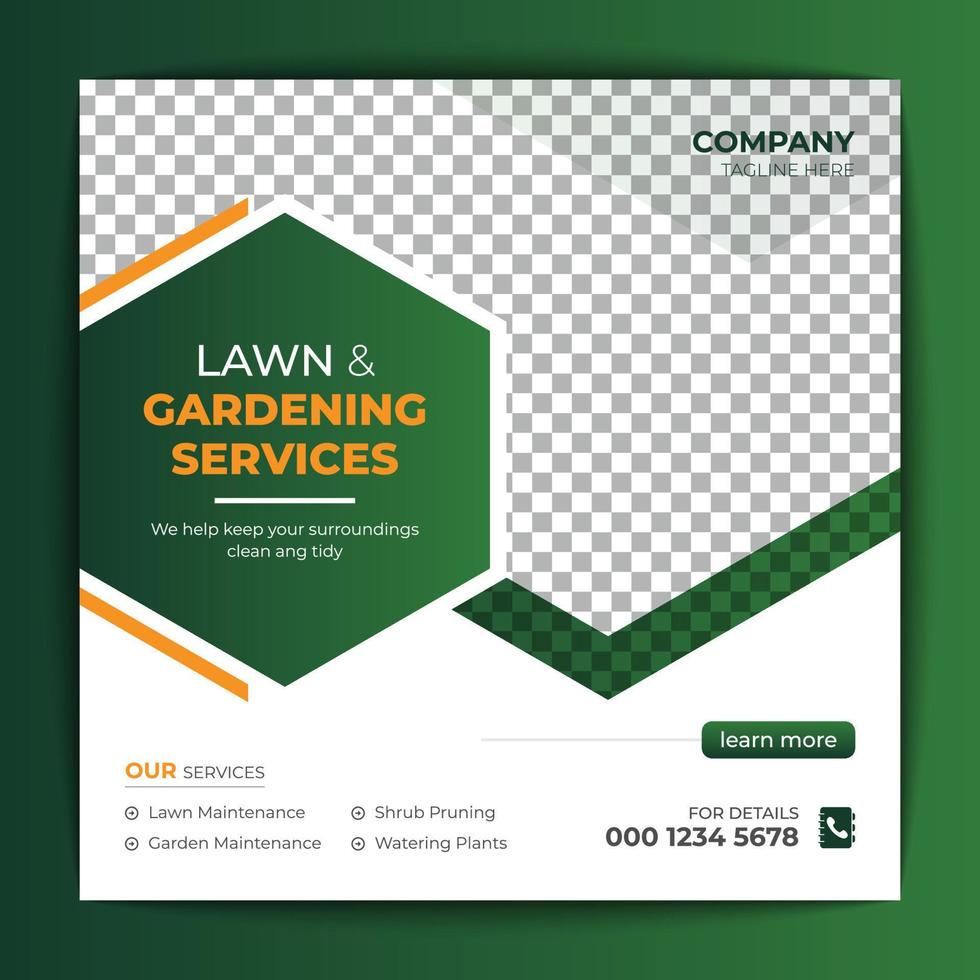 Agriculture and garden service for social media post and banner design vector