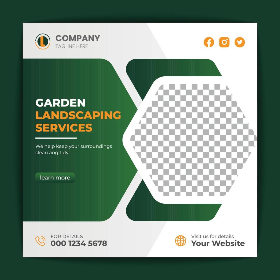 Agriculture and garden service for social media post and banner design vector